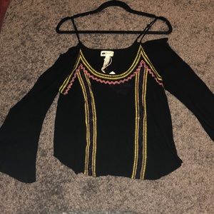 Black off-shoulder top